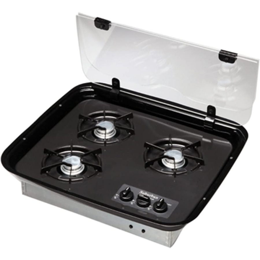 SUBURBAN 2990A Glass Cooktop Cover - 3 Burner , Black