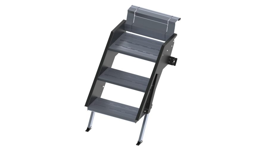 SUBURBAN 4104A RV Stow Away Steps, 3-Step Wide Adjustable RV Entry Stairs - Secure and Convenient Stow Away Steps for Easy Access to Your RV; Lightweight and Durable Design with Safety in Mind