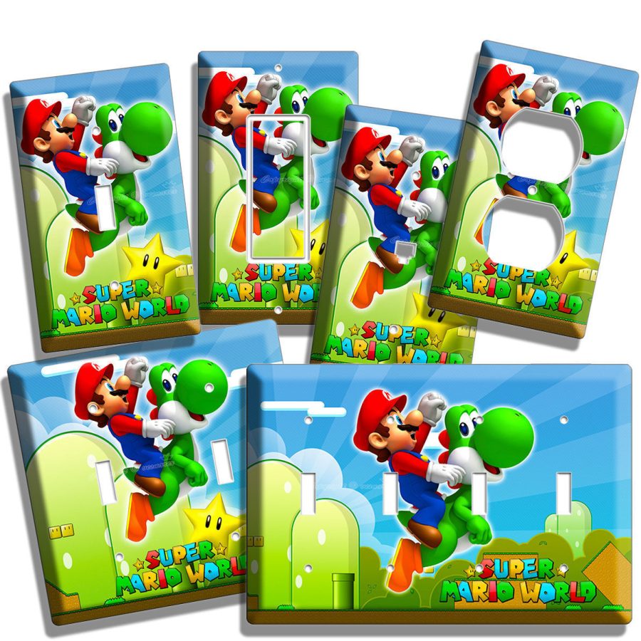 SUPER MARIO BROS YOSHI LIGHT SWITCH OUTLET WALL COVER PLATE BOY GIRL GAME ROOM