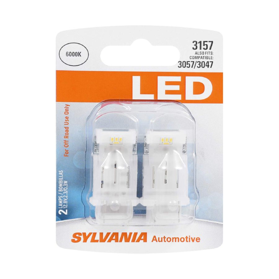 SYLVANIA 3157SL.BP2 3157 LED White Mini Bulb - Bright LED Bulb, Ideal for Daytime Running Lights (DRL) and Back-Up/Reverse Lights (Contains 2 Bulbs)