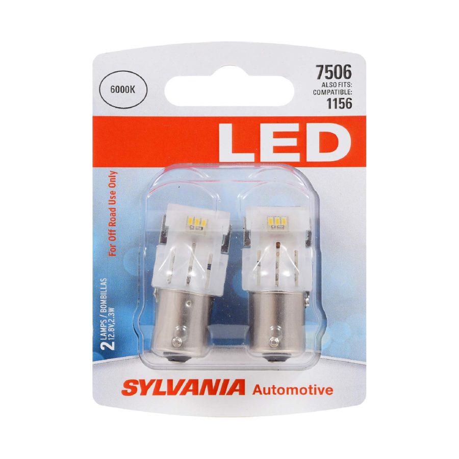 SYLVANIA 7506SL.BP2 7506 LED White Mini Bulb - Bright LED Bulb, Ideal for Daytime Running Lights (DRL) and Back-Up/Reverse Lights (Contains 2 Bulbs)