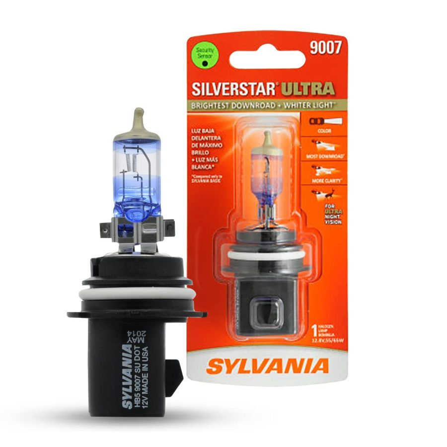 SYLVANIA 9007SU.BP 9007 SilverStar Ultra - High Performance Halogen Headlight Bulb, High Beam, Low Beam and Fog Replacement Bulb, Brightest Downroad with Whiter Light, Tri-Band Technology (Contains 1 Bulb)