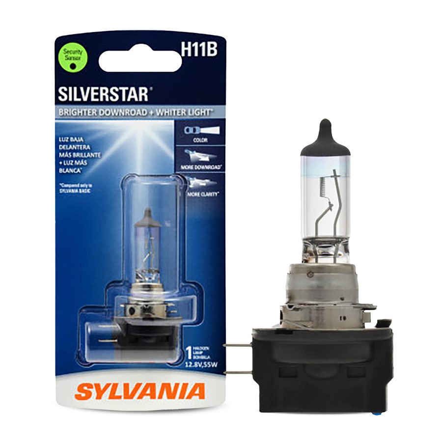 SYLVANIA H11BST.BP H11B SilverStar - High Performance Halogen Headlight Bulb, High Beam, Low Beam and Fog Replacement Bulb, Brighter Downroad with Whiter Light (Contains 1 Bulb)