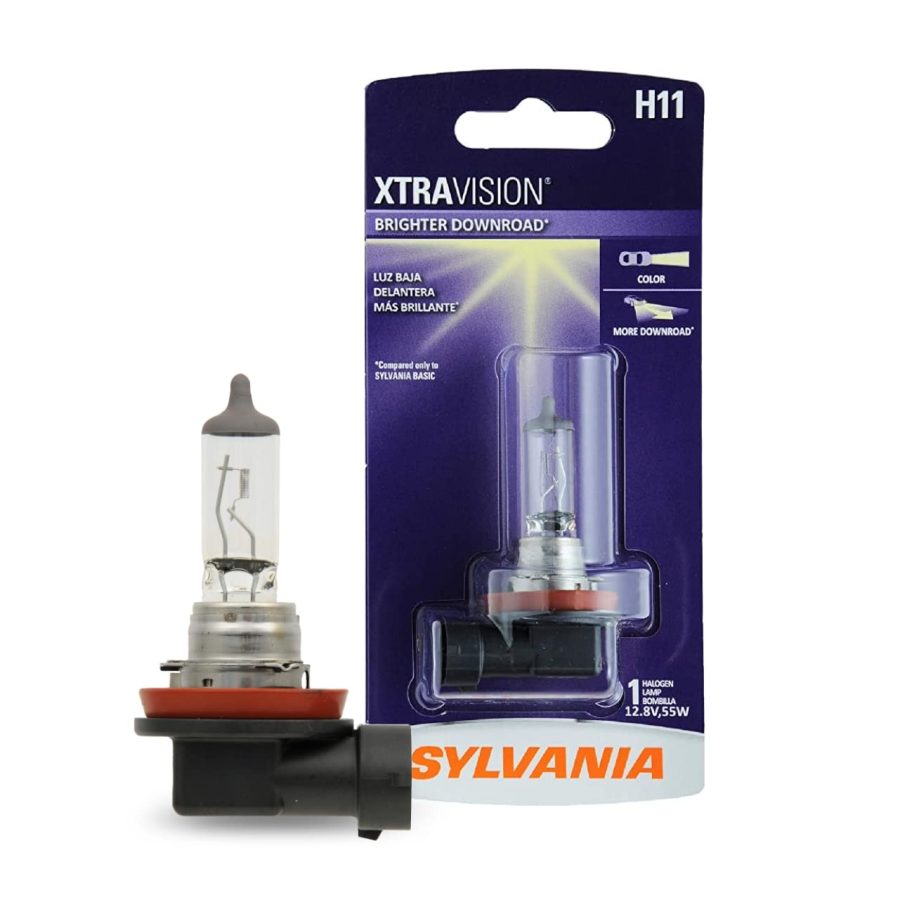 SYLVANIA H11XV.BP H11 XtraVision - High Performance Halogen Headlight Bulb, High Beam, Low Beam and Fog Replacement Bulb (Contains 1 Bulb)