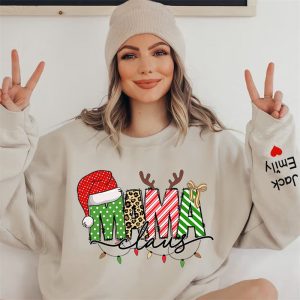 Santa Hat Mama Daughter Custom Christmas Sweatshirt - Aperturee