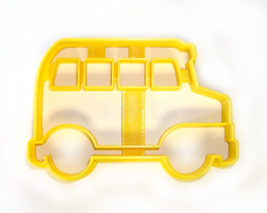 School Yellow Bus Side View Student Cookie Cutter 3D Printed USA PR837