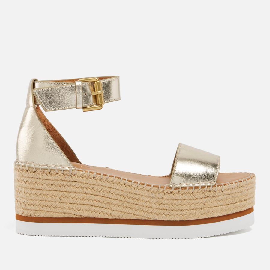 See by Chloé Women's Glyn Leather Espadrille Flatform Sandals - UK 7