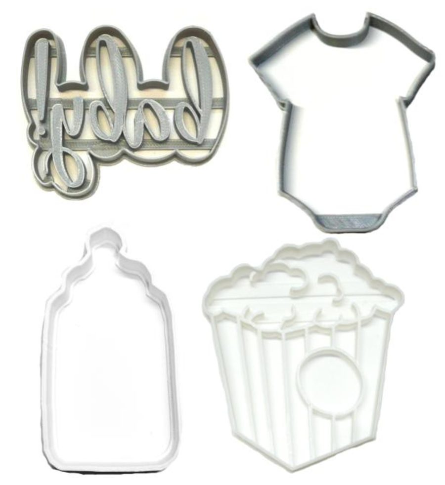 Shes About Ready To Pop Baby Shower Popcorn Set Of 4 Cookie Cutters USA PR1231