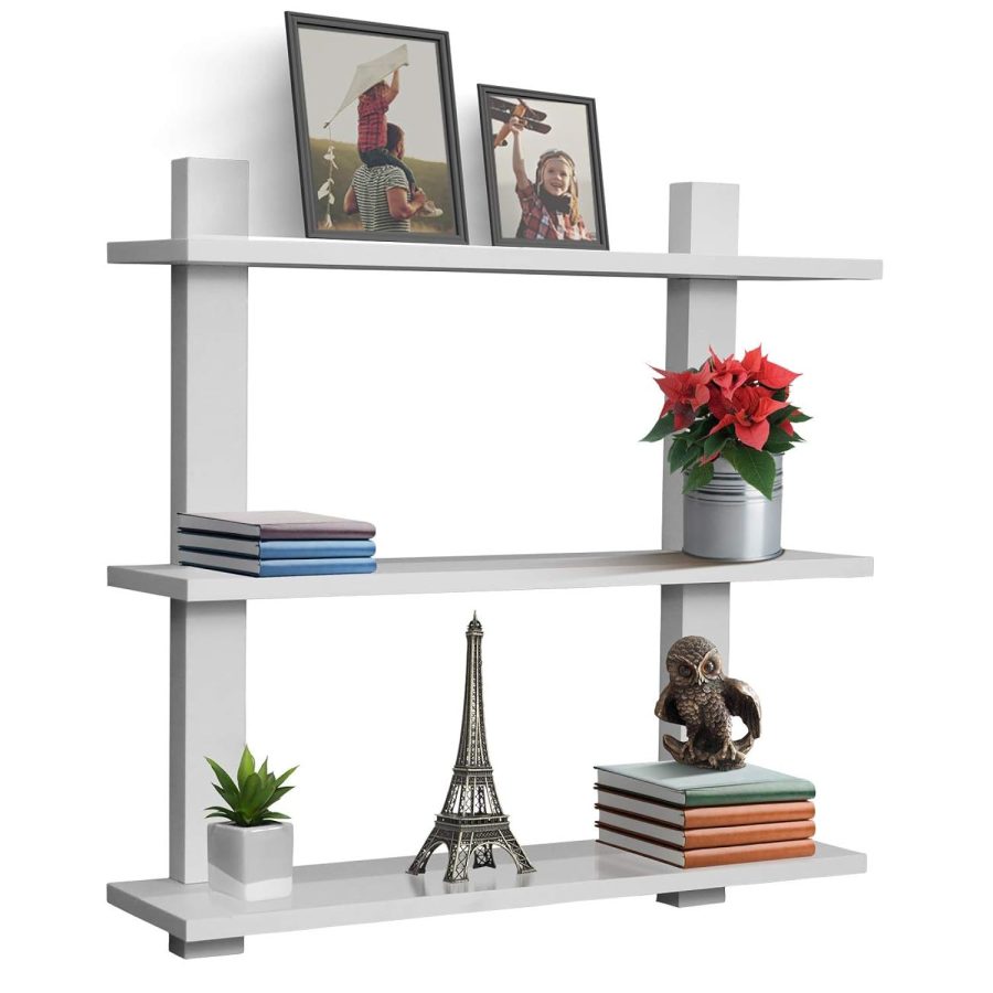 Sorbus Floating Shelf Asymmetric Square Wall Shelf, Decorative Hanging Display