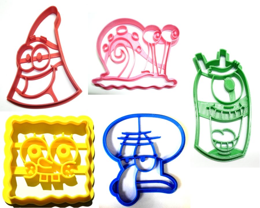 Spongebob Squarepants Cartoon Characters Set Of 5 Cookie Cutters USA PR1027