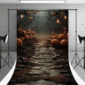 Spooky Pumpkin Halloween Portrait Studio Backdrop - Aperturee