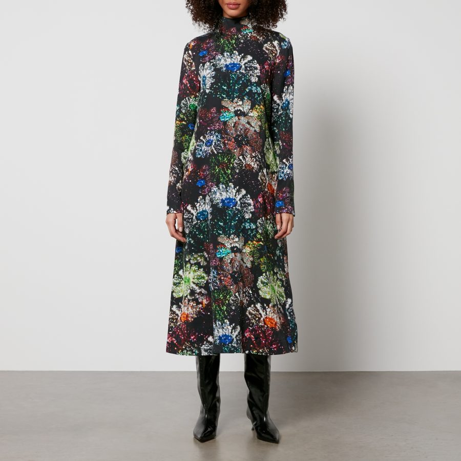 Stine Goya Mille Floral-Print Tencel™-Blend Midi Dress - XS