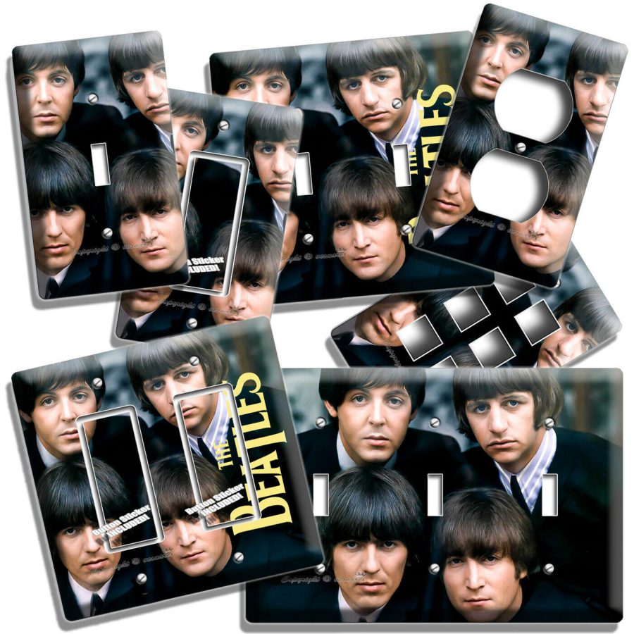 THE BEATLES JOHN GEORGE PAUL RINGO LIGHT SWITCH OUTLET PLATES MUSIC STUDIO DECOR