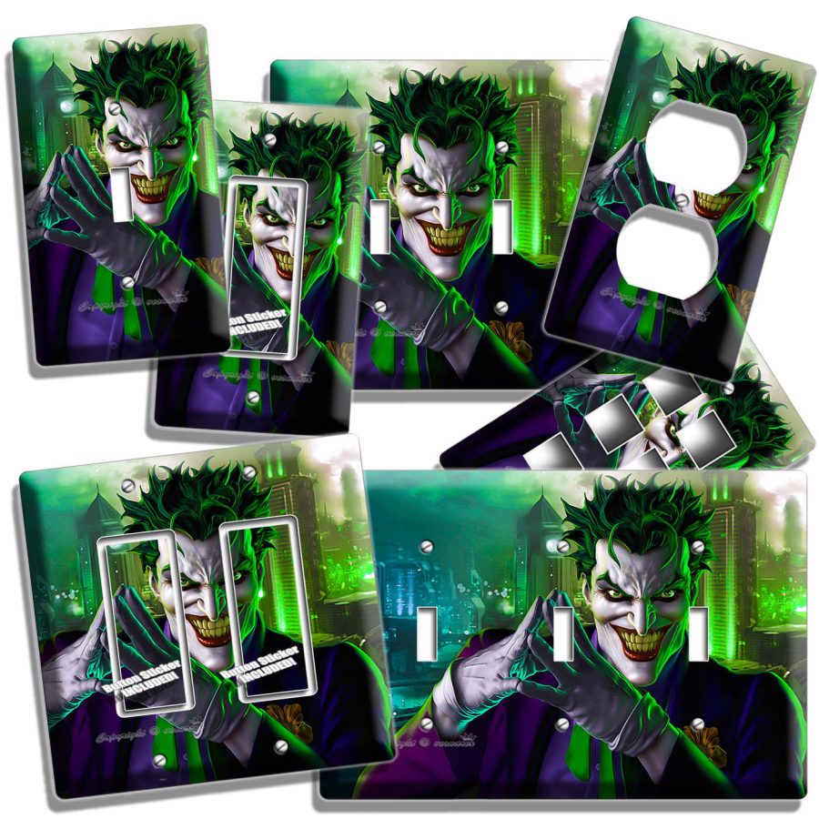 THE JOKER BATMAN COMICS LIGHT SWITCH OUTLET WALL PLATE COVER BOY ROOM HOME DECOR