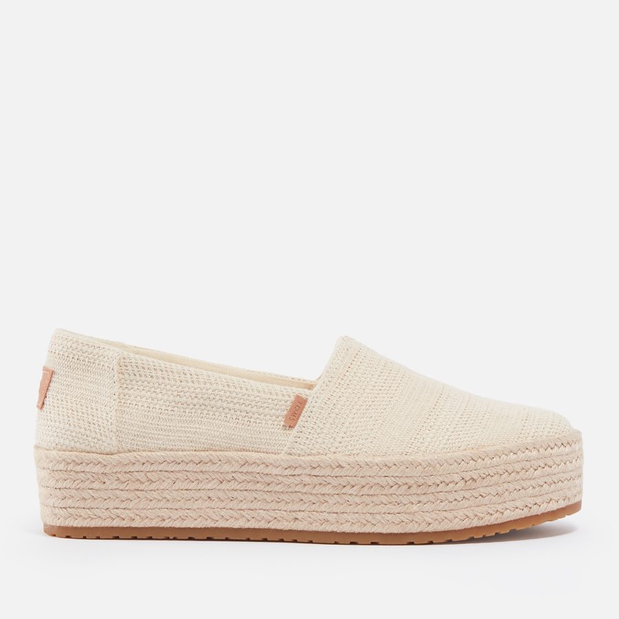 TOMS Women's Valencia Metallic Canvas Flatform Espadrilles - UK 8