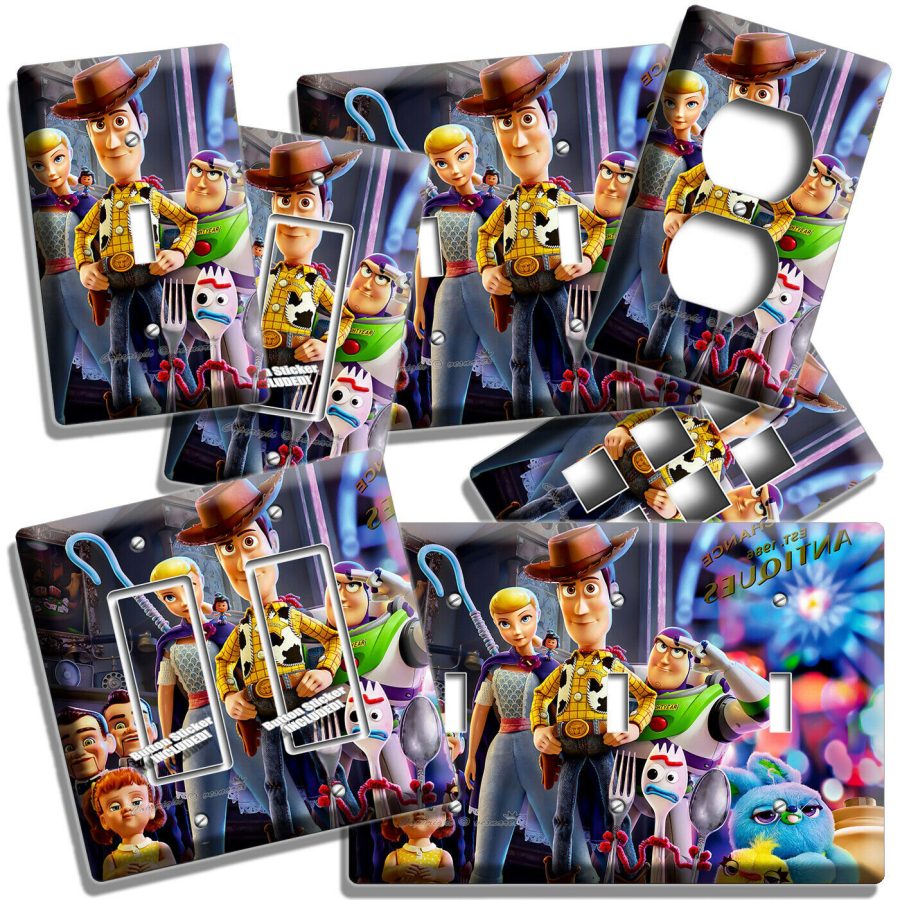 TOY STORY 4 WOODY BO PEEP BUZZ LIGHT SWITCH OUTLET WALL PLATE KIDS ROOM HD DECOR