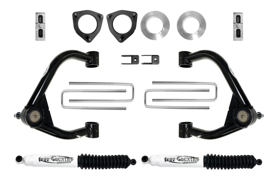 TUFF COUNTRY 14199KN 4 INCH Lift Kit with Upper Control Arms and Shocks Compatible with/Replacement for Chevy Silverado 1500 | GMC Sierra 2019-2022