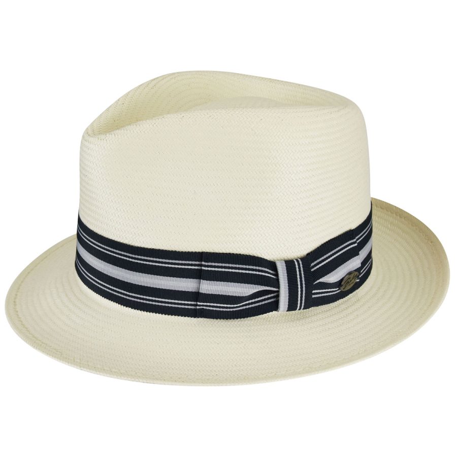 Tharp LiteStraw ® Fedora - Natural/Denim Stripe/S