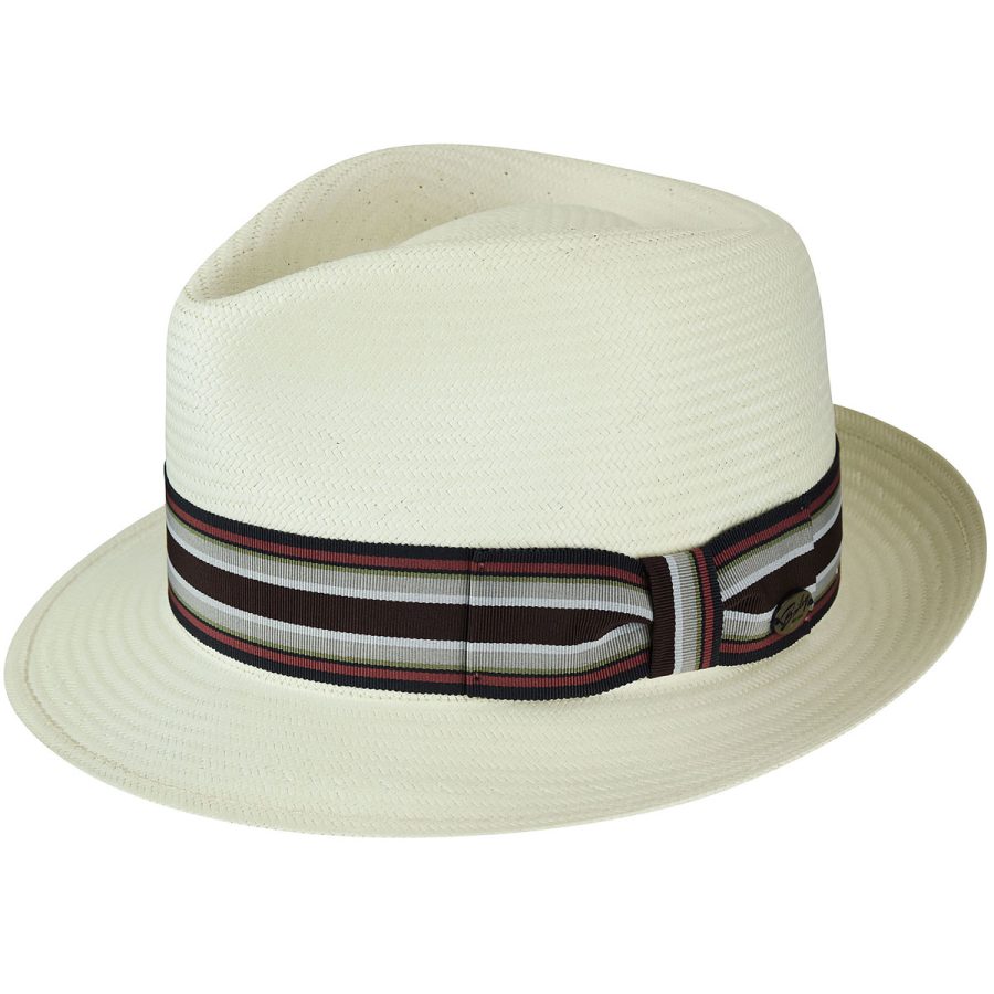 Tharp LiteStraw ® Fedora - Natural/Preppy Stripe/S