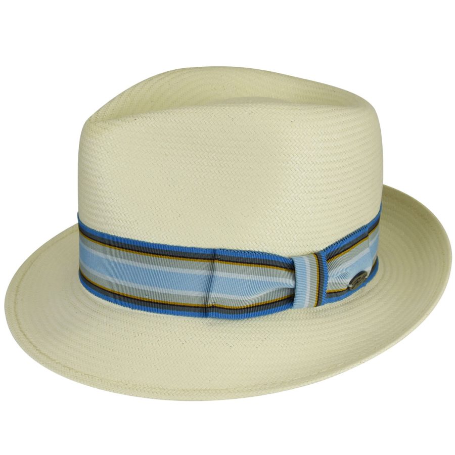 Tharp LiteStraw ® Fedora - Natural/Surf Stripe/S