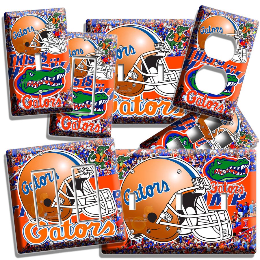 UF FLORIDA GATORS FOOTBALL TEAM LIGHT SWITCH OUTLET PLATES TEEN DORM ROOM DECOR