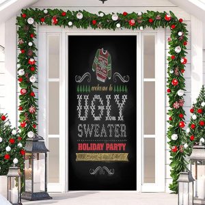 Ugly Sweater Holiday Party Christmas Door Cover - Aperturee