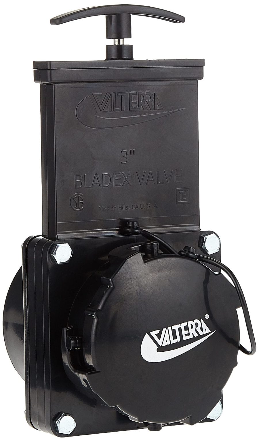 VALTERRA T50 3 INCH Hub x 3 INCH Bay with Cap Valve Assembly,Black