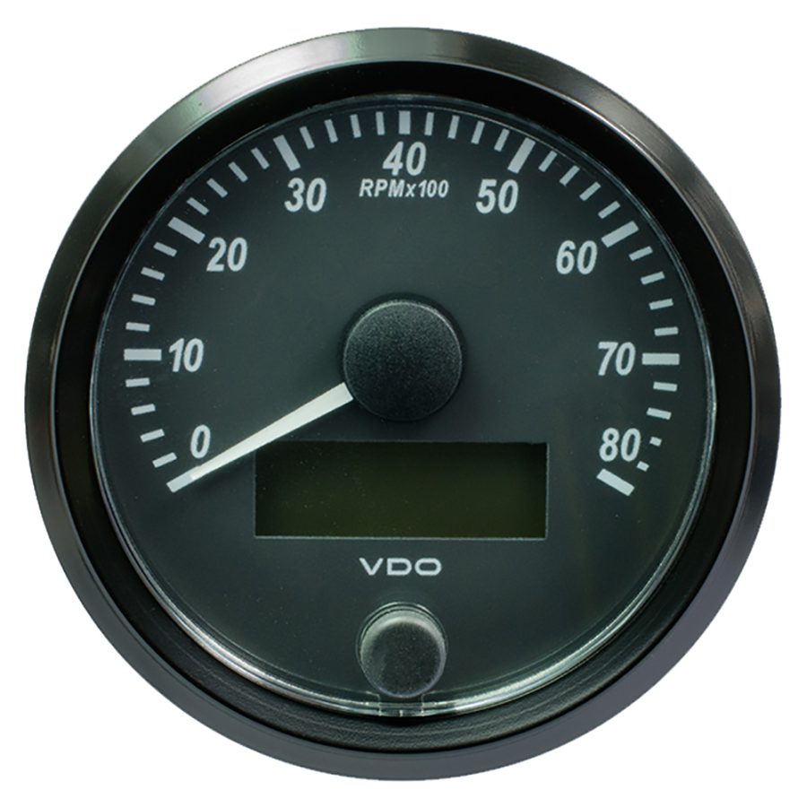 VDO A2C3833020030 SINGLEVIU 80MM (3-1/8 INCH) TACHOMETER - 8000 RPM