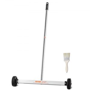 VEVOR Magnetic Sweeper with Wheels 17inch Mini 10 lbs Capacity Adjustable Handle