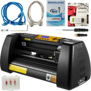 VEVOR Vinyl Cutter Plotter Machine 14" Signmaster Software Sign Making Machine 375mm Paper Feed Vinyl Cutter Plotter with Stand (14" 375mm)