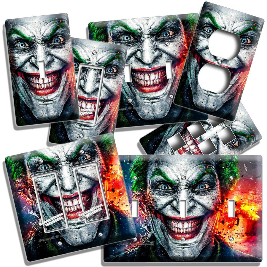 VIBRANT JOKER SUPERVILLAIN DARK KNIGHT LIGHT SWITCH OUTLET WALL PLATE ROOM DECOR