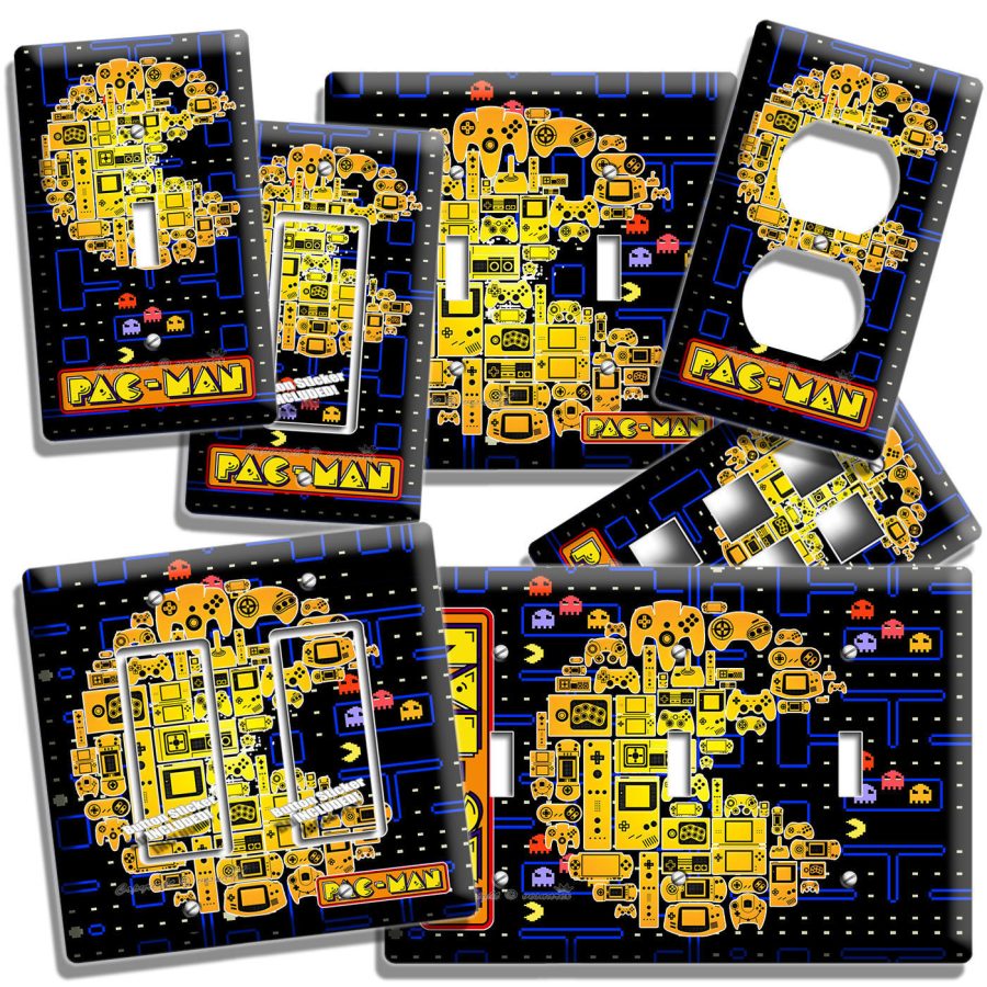 VIDEO GAME THEME PAC MAN ARCADE BOARD LIGHT SWITCH WALL PLATE OUTLET ROOM DECOR