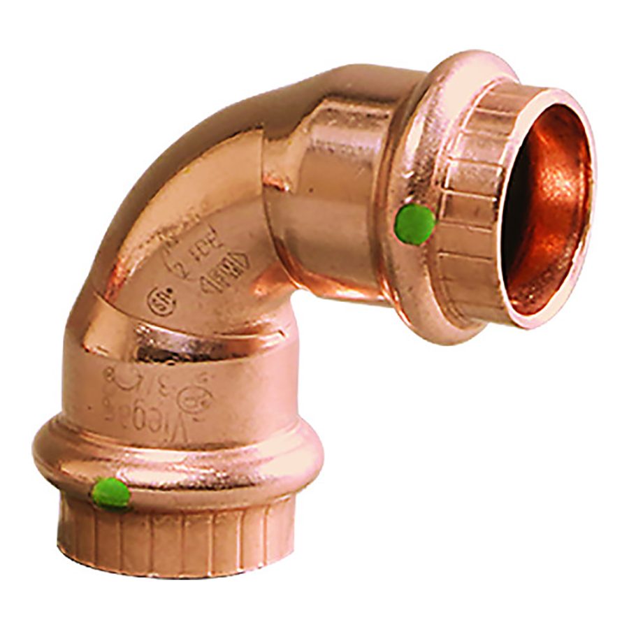 VIEGA 77317 PROPRESS 1/2 INCH - 90°COPPER ELBOW - DOUBLE PRESS CONNECTION - SMART CONNECT TECHNOLOGY