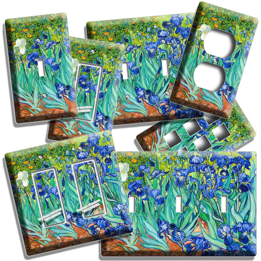 VINCENT VAN GOGH IRISES FLOWER GARDEN LIGHT SWITCH OUTLET PLATE ART STUDIO DECOR