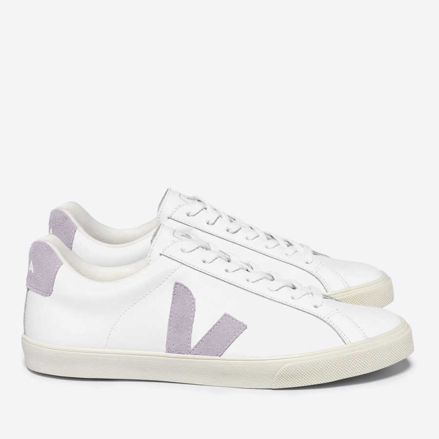 Veja Women's Esplar Logo-Appliquéd Leather and Suede Trainers - UK 7