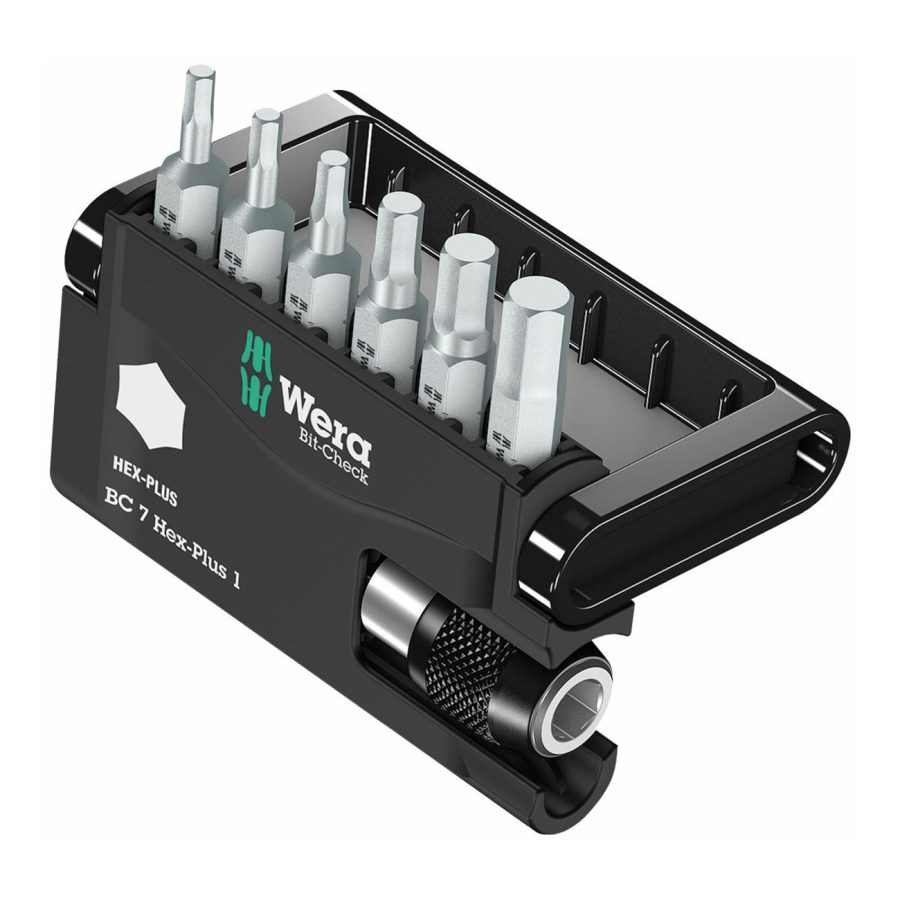 WERA 05056168001 Bit-Check Hex-Plus Bit Set (7 Piece Set)