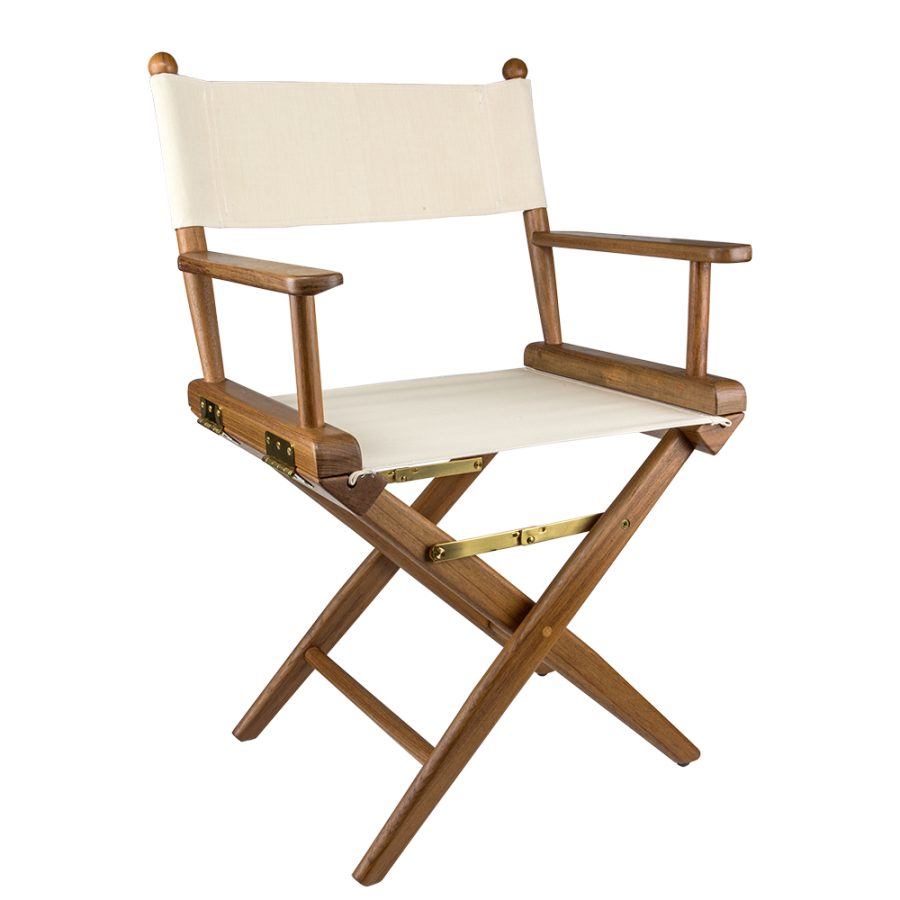 WHITECAP 60044 DIRECTORS CHAIR W/NATURAL SEAT COVERS - TEAK