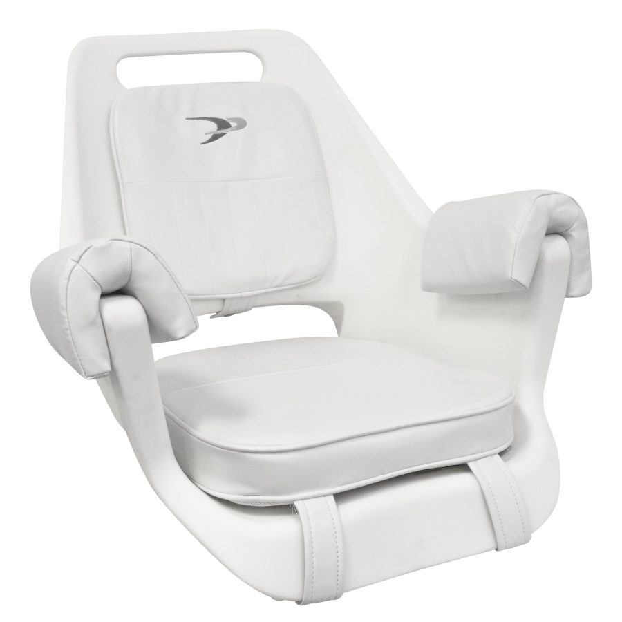 WISE 8WD007-3-710 Deluxe Pilot Chair with Cushions and Mounting Plate, White