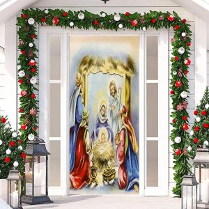 Warm Holy Cute Baby Christmas Door Cover Decoration - Aperturee