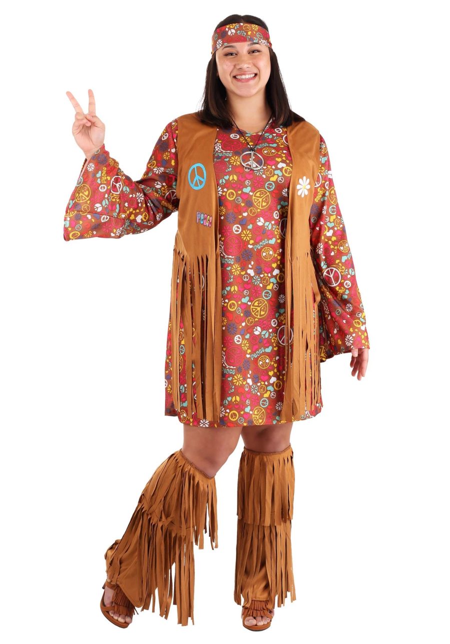 Women's Plus Size Peace & Love Costume