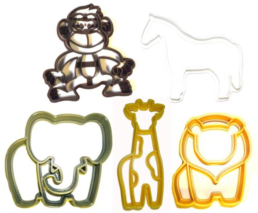 Zoo Animals Animal Park Safari Menagerie Set Of 5 Cookie Cutters USA PR1171