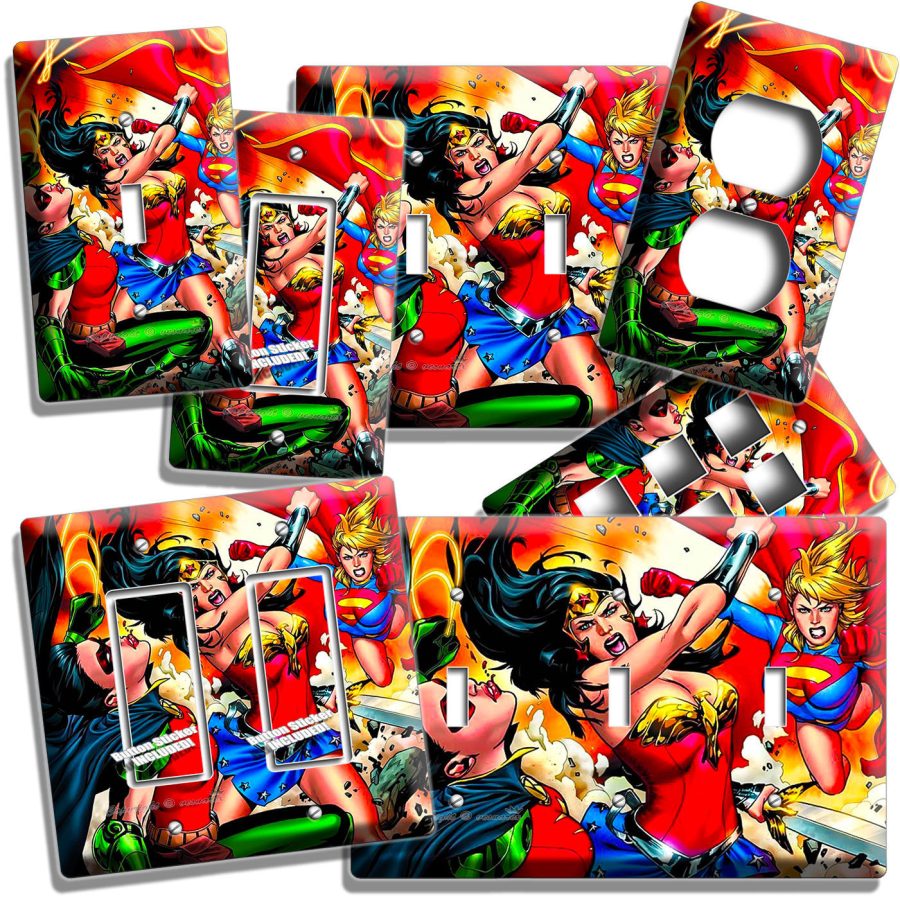 ☆ WONDER WOMAN SUPER HERO LIGHT SWITCH OUTLET WALL PLATE COVER GIRL ROOM DECOR