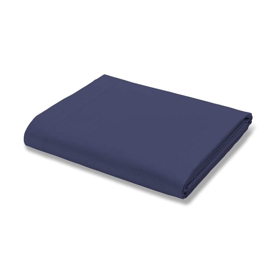 100% Cotton King Size Flat Sheet Navy, Hotel Quality, King Flat Sheet Only, Cool