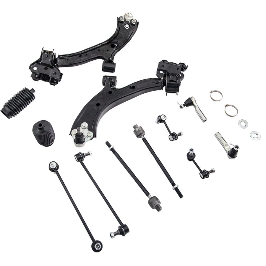 12pc Control Arm Suspension Kit with Ball Joint Tie Rod Set compatible for Honda CR-V 07-11