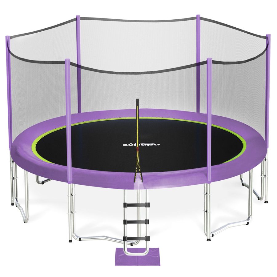 2023 Zupapa Saffun Outdoor Trampoline With Enclosure - 12FT / Purple