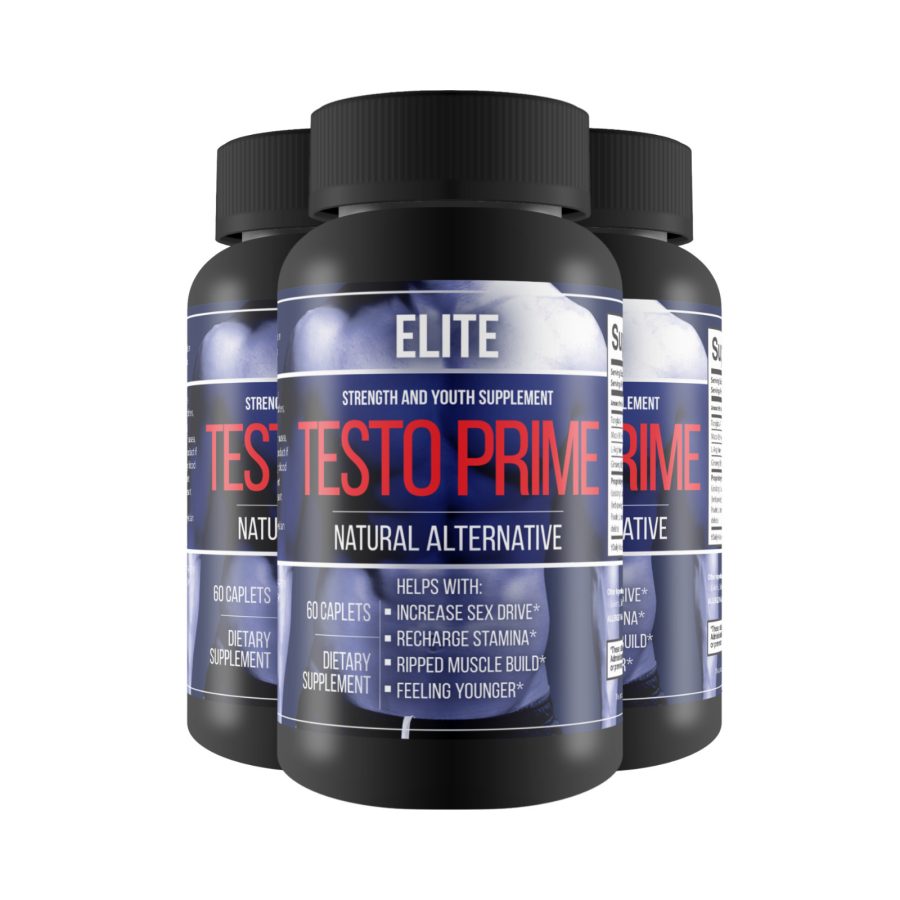 3 Pack Elite Testo Prime Capsules, All Natural Male Supplement - 180 Capsules