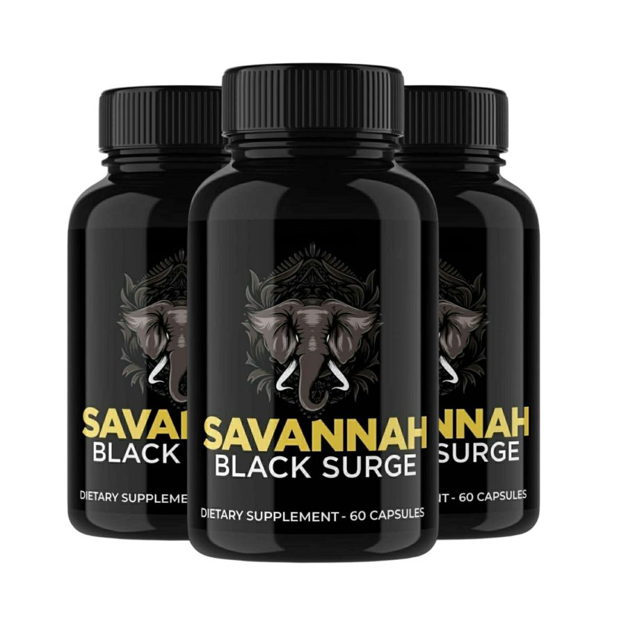 3 Pack Savannah Black Surge Pills Black Surge Formula Male Support 180 Capsules