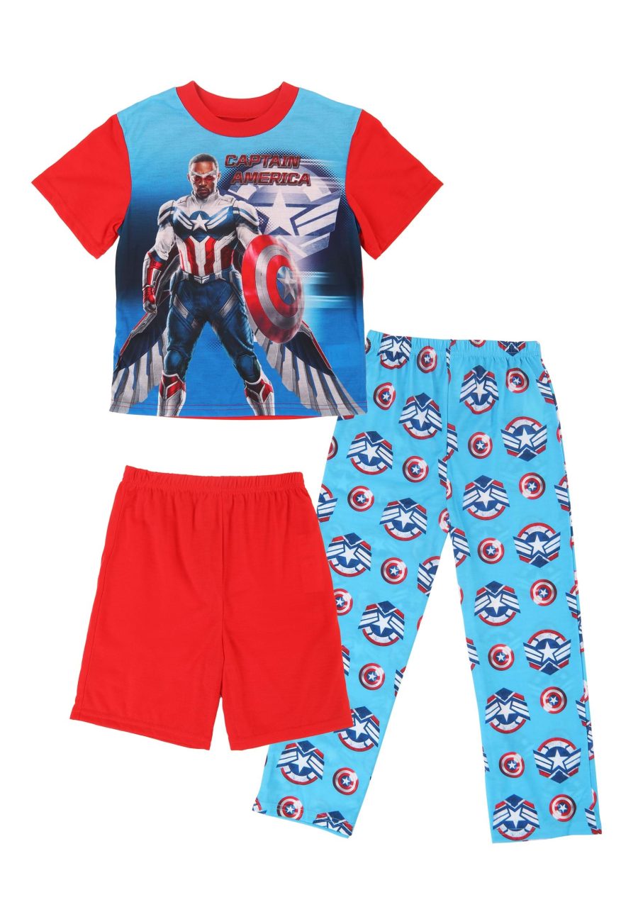 3 Piece Boys New Captain America Sleep Set