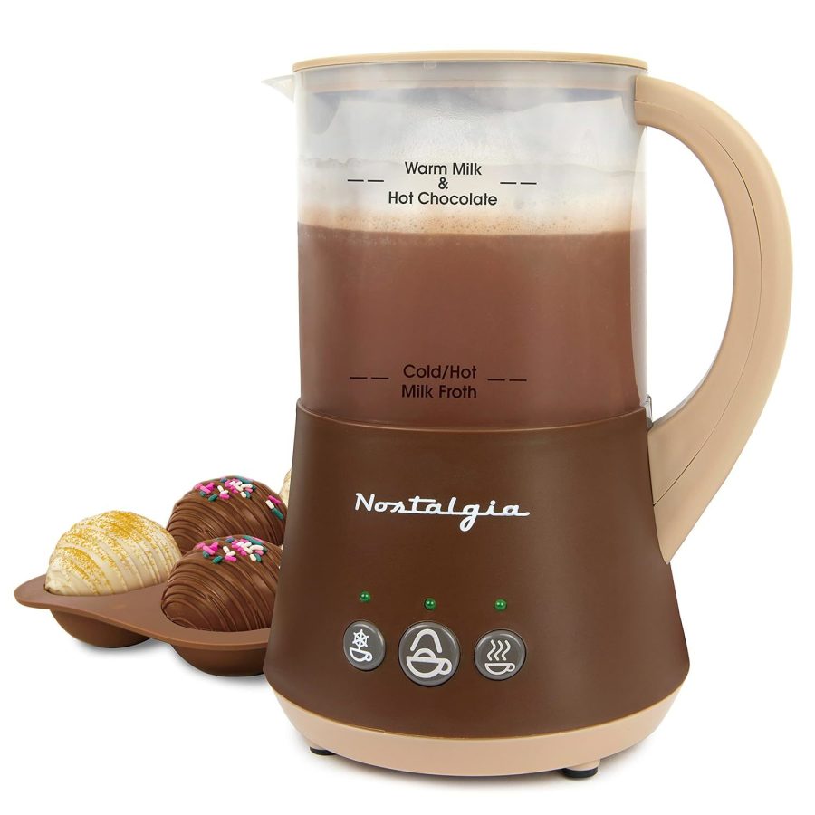 32 Oz Frother And Hot Chocolate Maker, Warm Or Cold Milk Foam, Includes Cocoa Bo