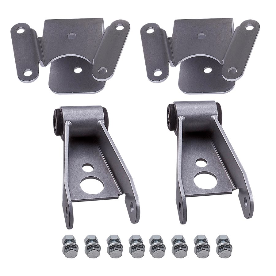 4 Rear Drop Lowering Kit Shackle Hanger compatible for Dodge Ram Charger D100 D150 2WD